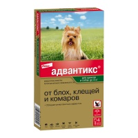 Адвантикс для собак до 4кг, пип. 0,4мл (4 пип /уп)