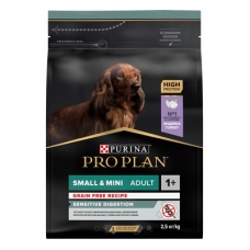 Pro Plan GrainFree сухой корм для собак мел.пород с чувст.пищеварением индейка