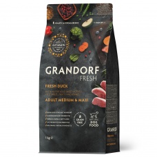 GRANDORF FRESH DOG Duck MED&MAXI сухой корм для собак средних и крупных пород, утка, батат