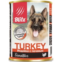 Blitz Sensitiveконсервы для собак Индейка с печенью, 400 г