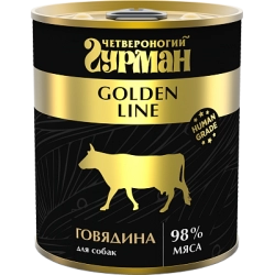 Четвероногий гурман Golden Line консервы для собак с говядиной в желе
