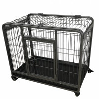 DUVO+ Клетка на колесах для животных до 20кг "Heavy Duty Crate", две двери, 79х53х61см, черная