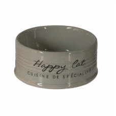 DUVO+ Миска для животных керамическая, "Happy Cat", серая, 300мл