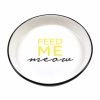 DUVO+ Миска для животных керамическая, низкая, "Feed Me Meow", черно-белая, 13,8см (180мл)