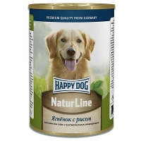 ХэппиДог Natur Line Консервы для собак, Ягненок с рисом, 0,410 кг 72248
