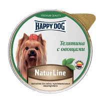 ХэппиДог Natur Line Паштет для собак, Телятина с овощами, ламистер 0,125 кг 72250
