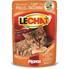 Lechat кусочки в соусе с курицей и индейкой для кошек, 100 г