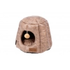 SCRUFFS Лежак-домик для кошек "Knightsbridge Cat Igloo", экокожа, шоколадный, 48x48x38см