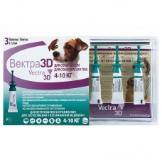 Вектра 3D инсектоакарицидные капли для собак 4-10 кг 3 пип./уп.
