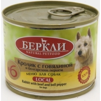 Беркли Local консервы для собак №6 Кролик с говядиной и болгарским перцем