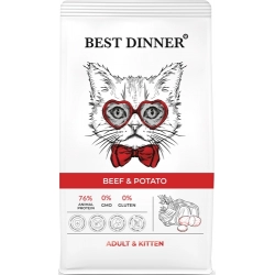 Best Dinner Adult&Kitten сухой корм для котят и взр. кошек Говядина и картофель