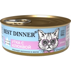 Best Dinner Exclusive Vet Profi Urinary консервы для кошек желе Утка с клюквой