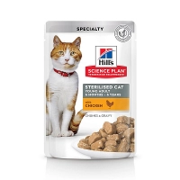 Влажный корм Hill's для молодых стерилизованных кошек, пауч с курицей, 85 г